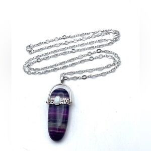 Fluorite Sterling Silver Pendant & Chain
